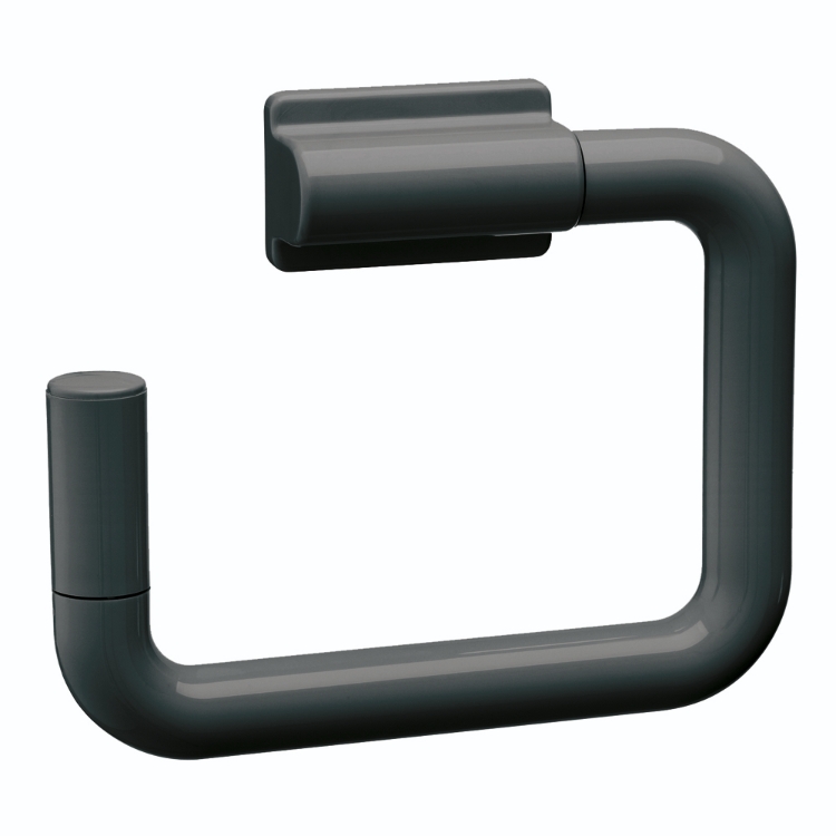 grey wooden toilet roll holder
