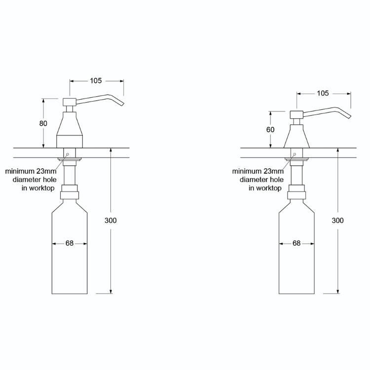 TOP MOUNTED SOAP DISPENSER POLISHED CHROME Venesta